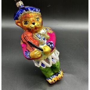 1998 CHRISTOPHER RADKO CATNIP JESTER DRESSED CAT  7" ORNAMENT 98-221-0